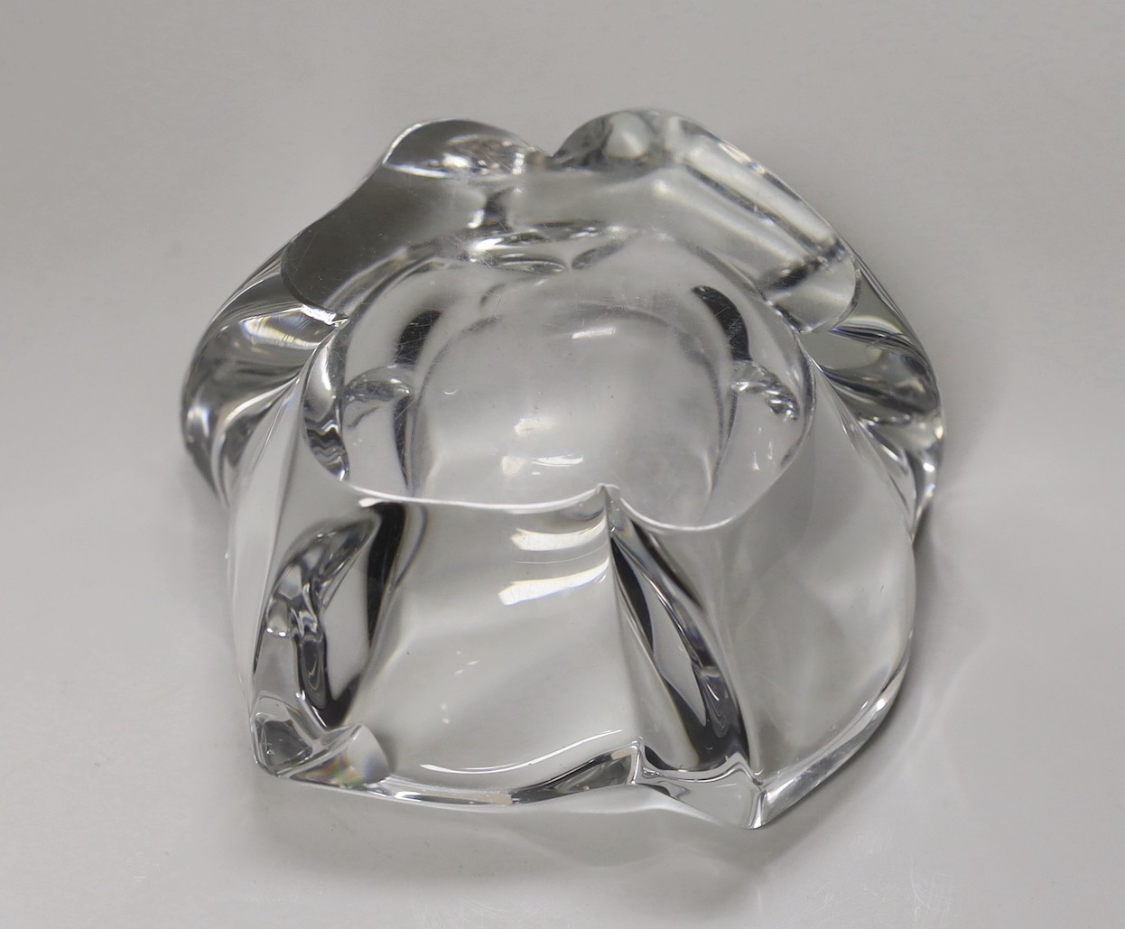 A Daum glass ashtray- signed. 6.5cm high